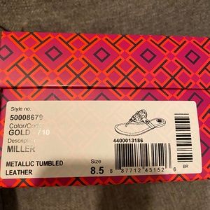 Tory Burch Miller Metallic Gold Thong Sandal